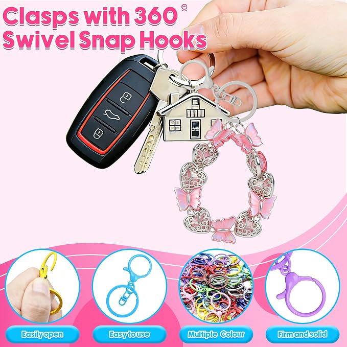 50pcs Lobster Claw Clasps 10 Colors, Metal Keychain Rings - Image 5