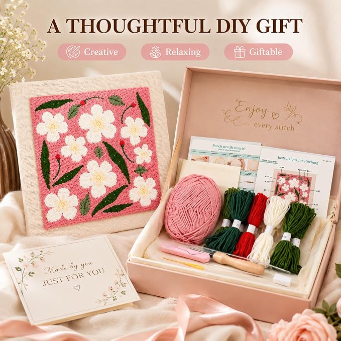 HRTHRT Punch Needle Kit for Beginners, 9.8" Frame Yarn Craft Set. | Punch - Image 7