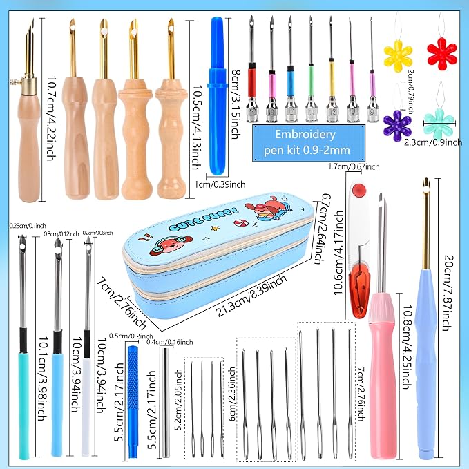 44 Pcs Punch Needle Embroidery Kit Punch Needle Kit Adult Beginner Punch Needle - Image 2