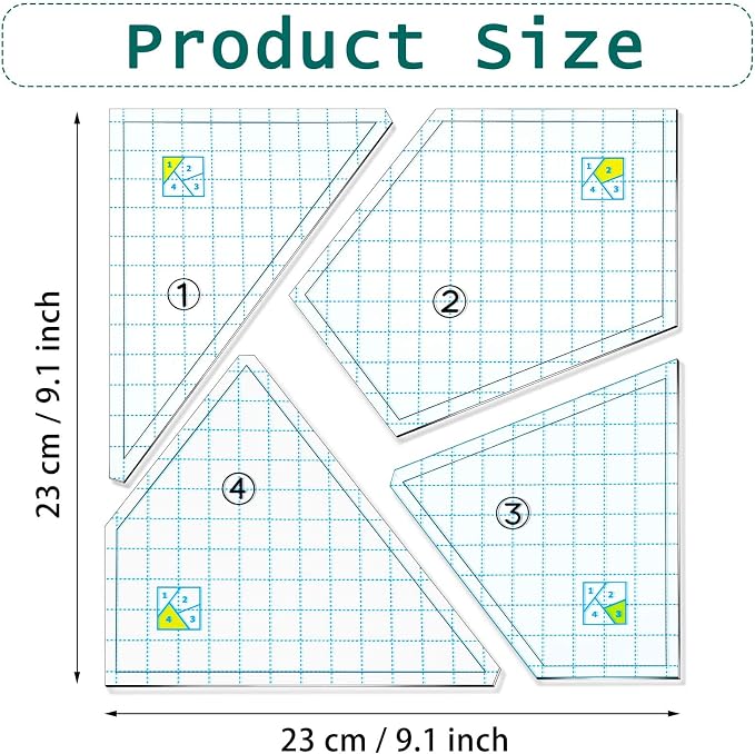 Jutom Quilting Templates Set Acrylic Cutting Templates - Image 2