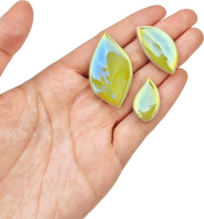 500g/1.1lb Leaf-Shaped Ceramic Mosaic Tiles, Ceramic Mosaic Pieces - Image 4