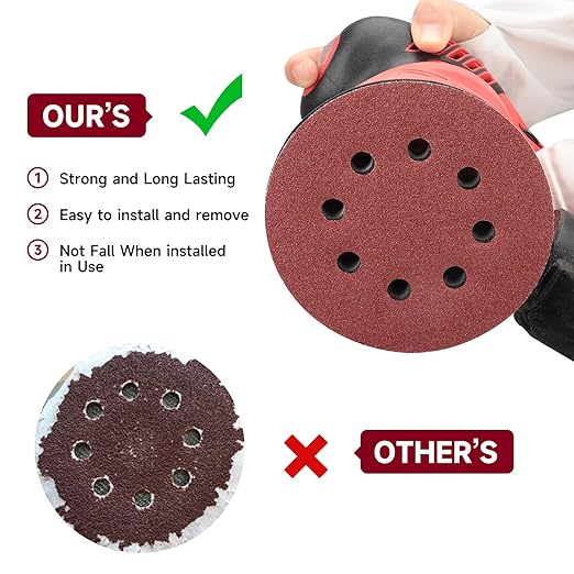 100 PCS 5 Inch Sanding Discs 1000 Grit, Round Hook and Loop Sandpaper for Random Orbital Sander
