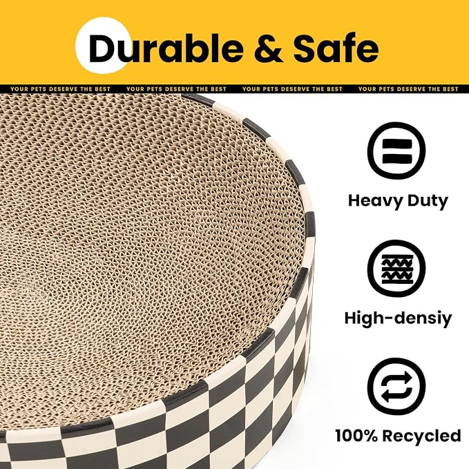 Cat Scratcher Cardboard, 2 in 1 Oval Cat Scratch Pad Bowl - Image 6