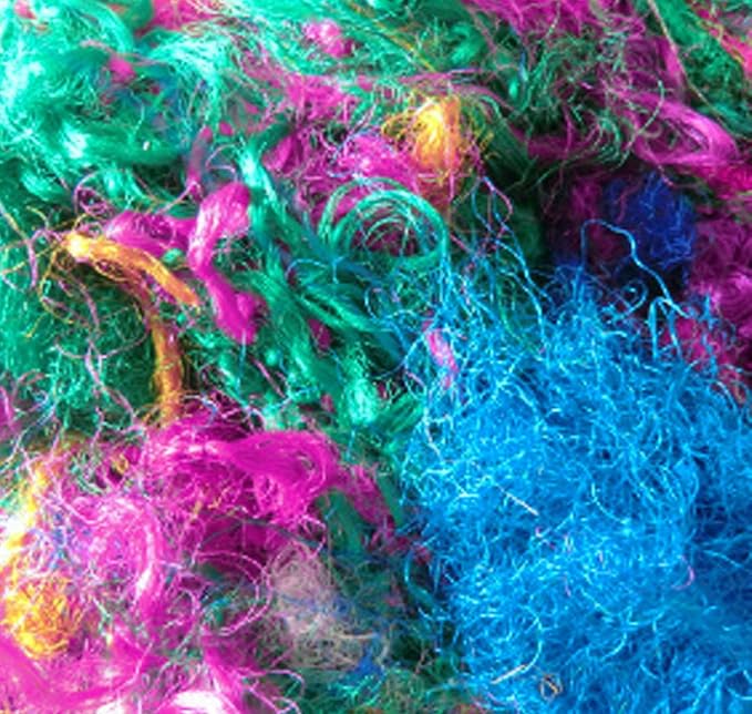 Saree Silk Fiber Multicolor Throwsters Waste - Image 4