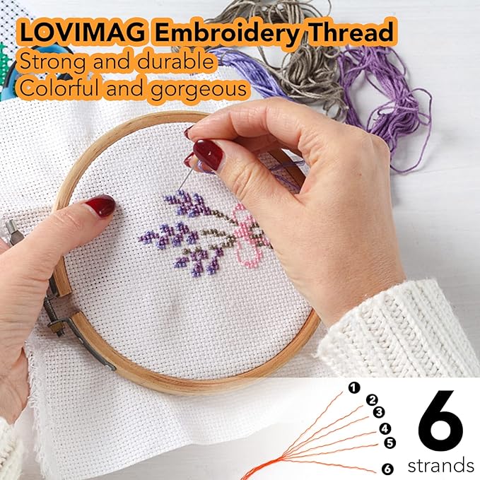 LOVIMAG Embroidery Thread Floss, 60p Colors, Sewing Kit | Friendship Bracelet - Image 4
