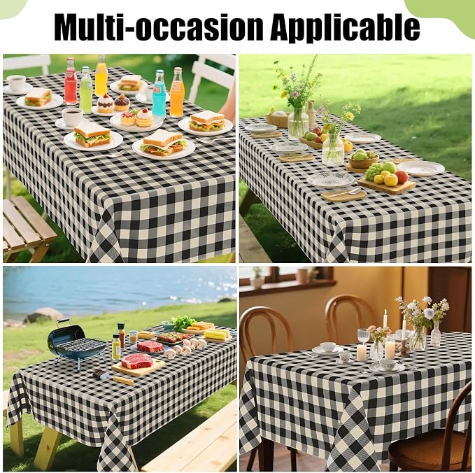 Smiry Rectangle Table Cloth, Waterproof Vinyl Tablecloth - Image 6