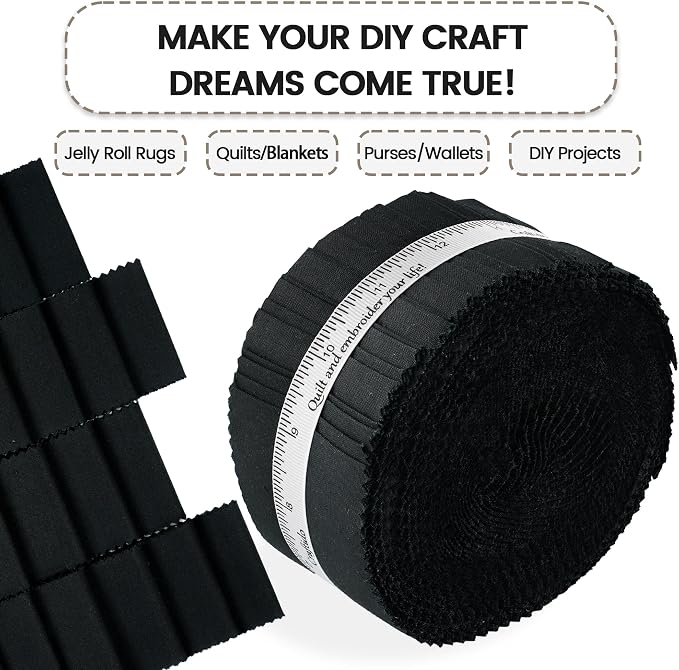 Craftido-20 Options-100% Cotton Jelly Roll Fabric Precut Strips - Image 4