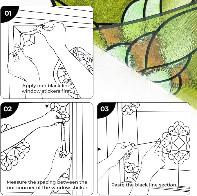 ADD.HERES Window Stickers, ‌Stained Glass Window Privacy Film, UV Blocking - Image 3