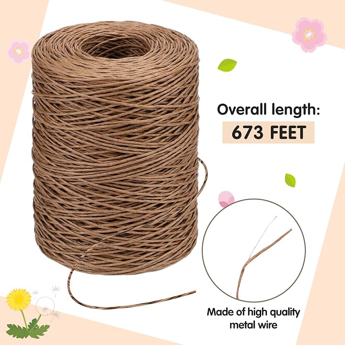 Syhood 673 Feet Floral Vine Bind Wire Rustic Wrapping Wire - Image 2