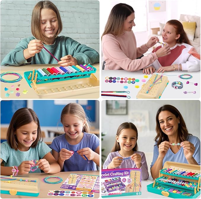 TingingYuli Friendship Bracelet Making Kit, 3-Layer Storage Box, Gift 6-12 | - Image 4