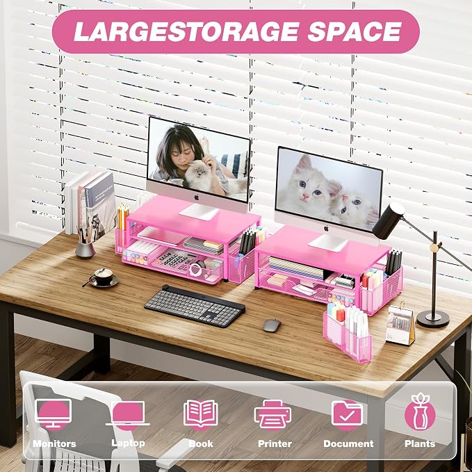 OPNICE Desk Organizers and Accessories, Computer Monitor Stand Riser - Image 5