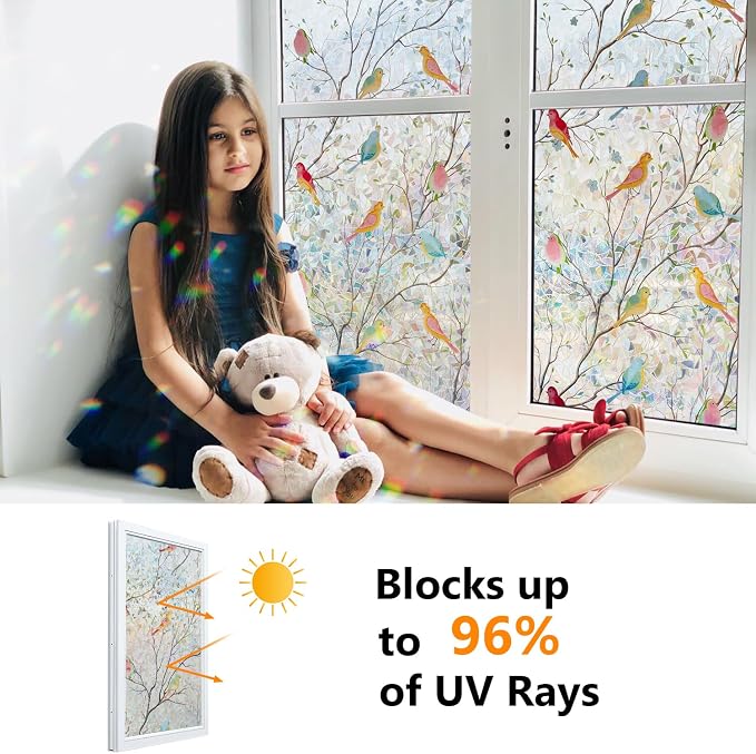 Ranzdn Window Privacy Film, Stained Glass, Static Cling, 23.6" x 157.4" | No - Image 3