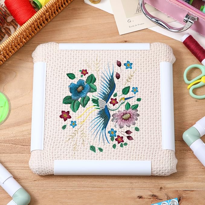 Janinka Embroidery Hoop 3 Pcs Cross Stitch Hoops and Frames White Rectangular - Image 5