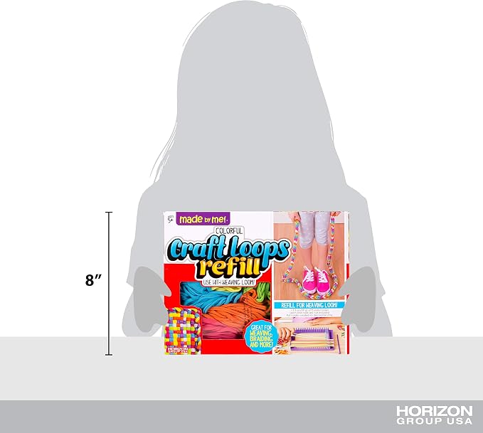 Made By Me Craft Loops Refill, Includes 210 Weaving Loom Loops in 7 Vibrant - Image 5