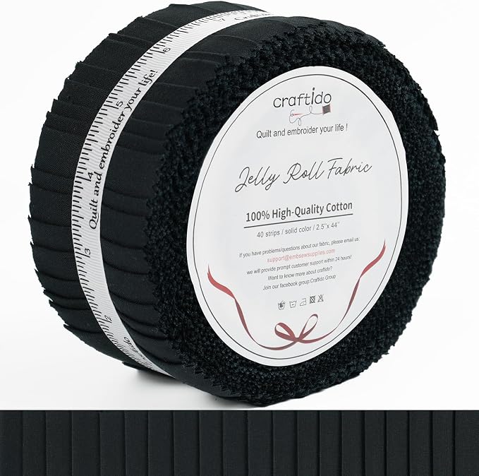 Craftido-20 Options-100% Cotton Jelly Roll Fabric Precut Strips by Craftido