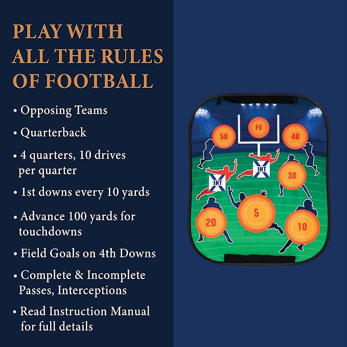 GUD Dart Board, Football & Baseball Games, Kids Birthday Party Dartboard, 12 Safe Darts, Boys & Girls Sports Party Supplies. Indoor Outdoor Party Age 7 8 9 10 11