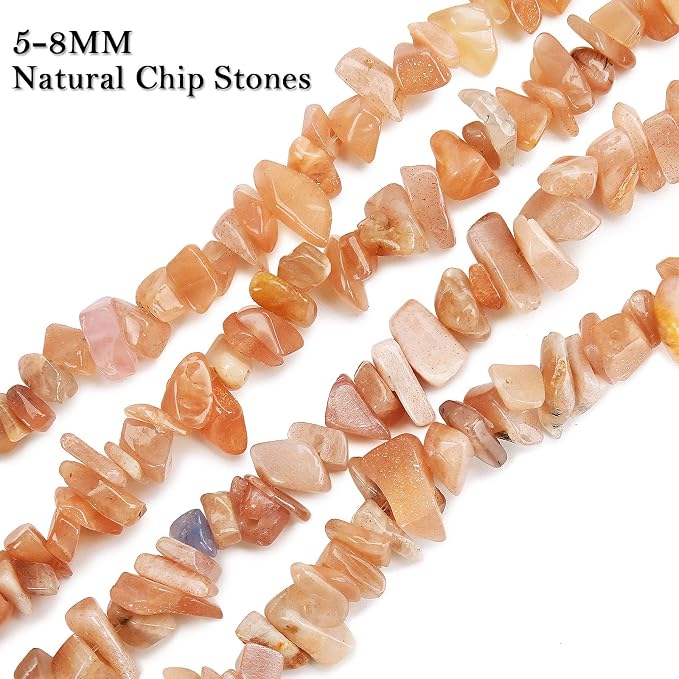 456 PCs Natural Chip Stone Beads, 5-8mm Irregular Multicolor Gemstones Loose - Image 3