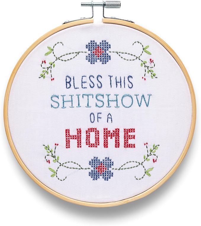 FUNATIC Bless This Sh-tshow of a Home Embroidery Kit | Funny Needle Work Set by FUNATIC