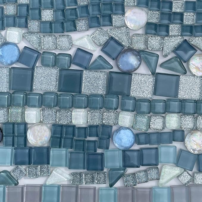 LITMIND 1.1 LB Gray Irregular Glass Mosaic Tiles by LITMIND
