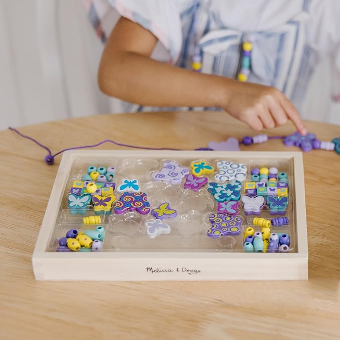 Melissa & Doug Created by Me! Butterfly Beads Wooden Bead Kit, 150+ Beads - Image 2