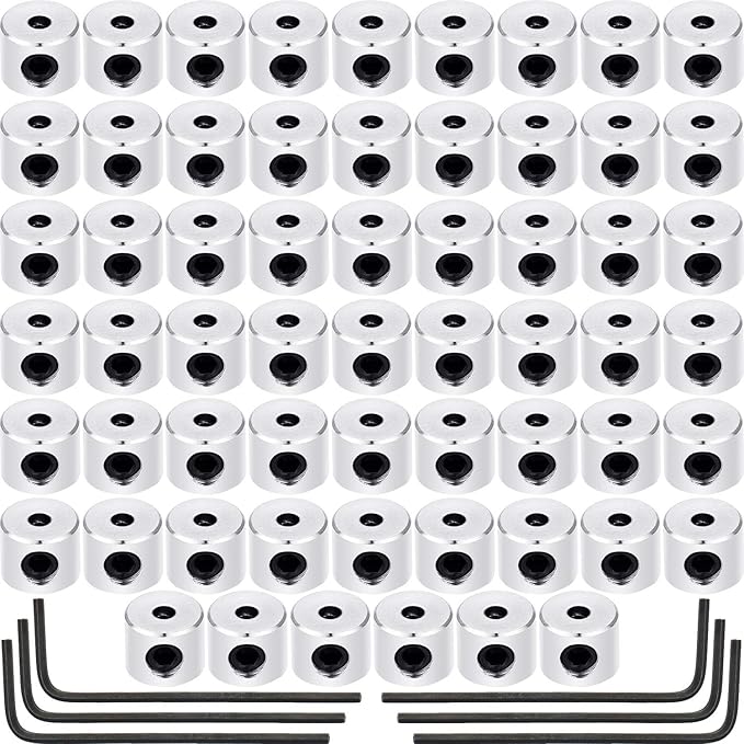 Leinuosen 60 Pieces Pin Keepers Locking Clasp Pin Backs Replacement with Wrench (Silver Color, 6 x 5 mm)
