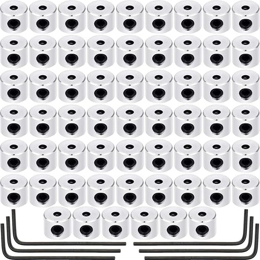 Leinuosen 60 Pieces Pin Keepers Locking Clasp Pin Backs Replacement with Wrench (Silver Color, 6 x 5 mm)