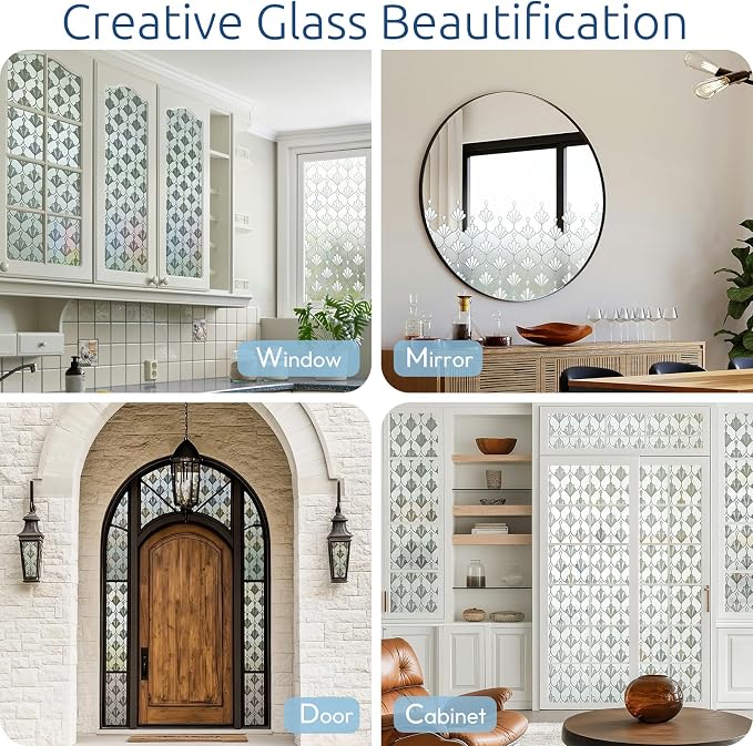 rabbitgoo Privacy Window Film Frosted Glass, 17.5" x 118.1" | Sun Blocking Non - Image 6