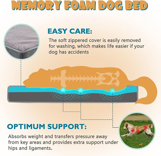 Memory Foam Large Dog Bed, Cooling Dog Beds - Image 2