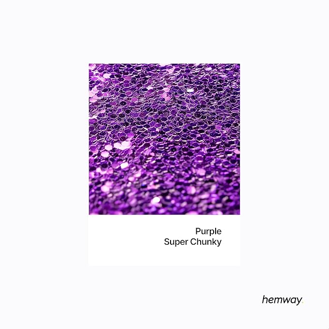 Hemway Glitter for Resin 100g Purple Metallic Crystals for Epoxy Craft Super Chunky Flakes Tumblers Wax Melt