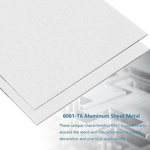 2PCS 6061 Aluminum Sheet Metal, 12" x 16" x 1/8" Thickness Heavy Duty Aluminum Sheets Plates with Protective Film, Rectangle Aluminum Plate Solid Metal Sheet Plate for DIY Projects Base Plate