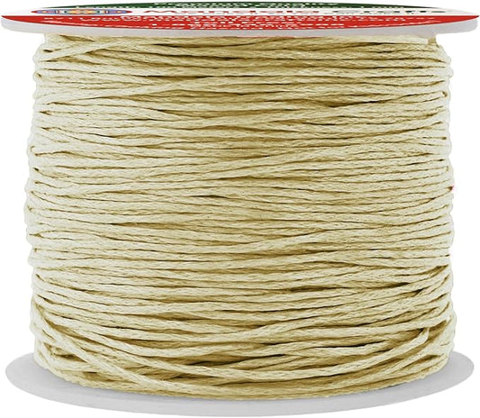 Mandala Crafts 1mm 109 Yards Beige Cotton Waxed Cord for Jewelry Making Bracelet Cord Waxed String - Beading String Thread Jewelry Cords for Necklaces String