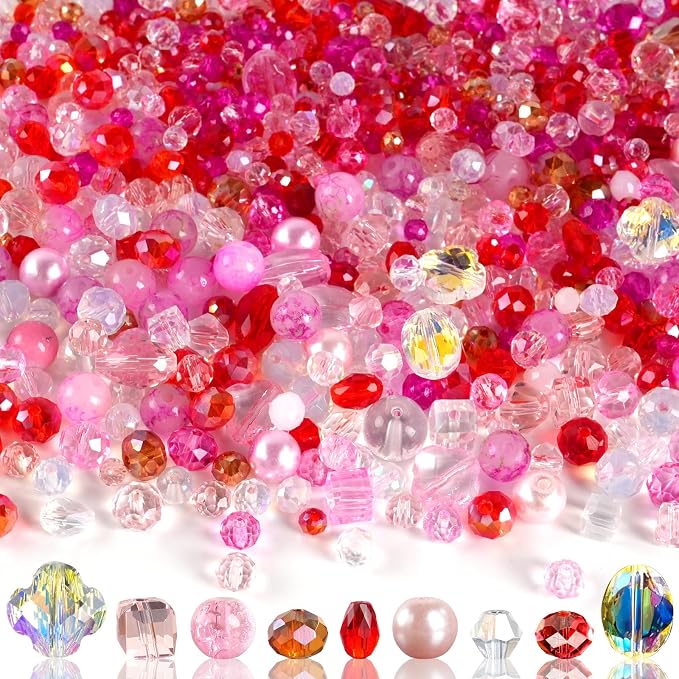 636pcs Glass Beads for Jewelry Making by OuMuaMua