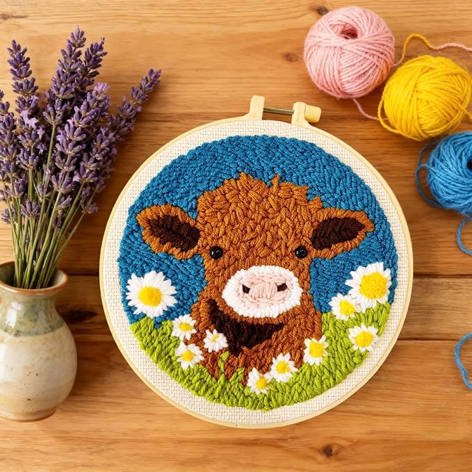 DIY Punch Needle Kits Highland Cow - Image 3