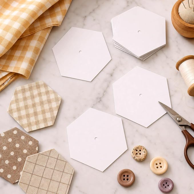 200 PCS Paper Piecing 2", Hexagon Quilting Templates - Image 7