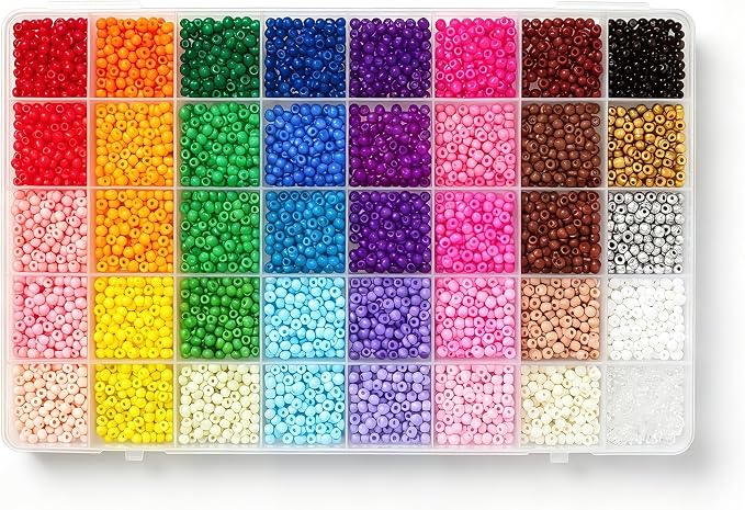 40 Colors 4mm Seed Beads, Craft and Bracelet Making by Unknown