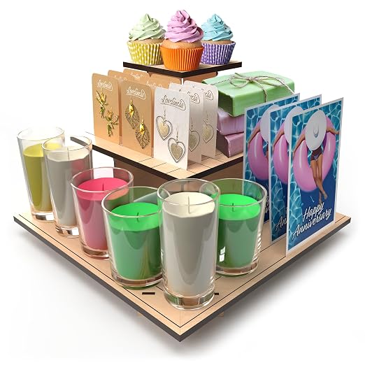 DS THE DISPLAY STORE Corner Natural Wooden Tiered Display Stand - Image 3