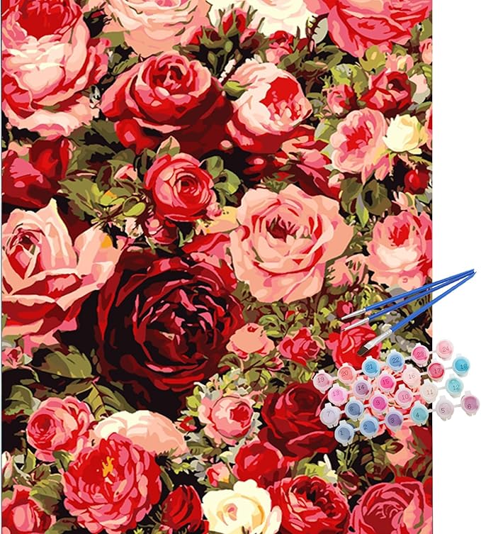 TOCARE Flowers Paint by Numbers Kit by TOCAREDirect