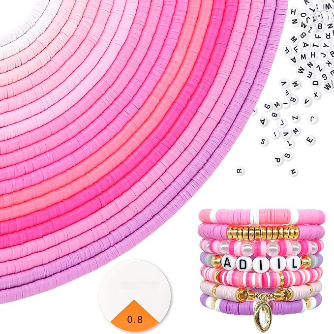 ADIIL 7200pcs Clay Beads Bracelet Making Kit, 6mm Polymer Heishi Beads by ADIIL