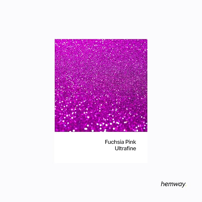 Hemway Polyurethane & Epoxy Glitter Metallic Crystal Flake Additive for Flooring, Jewellery Making, Tumblers and Resin 100g / 3.5oz - Ultrafine (1/128" 0.008" 0.2mm) - Fuchsia Pink