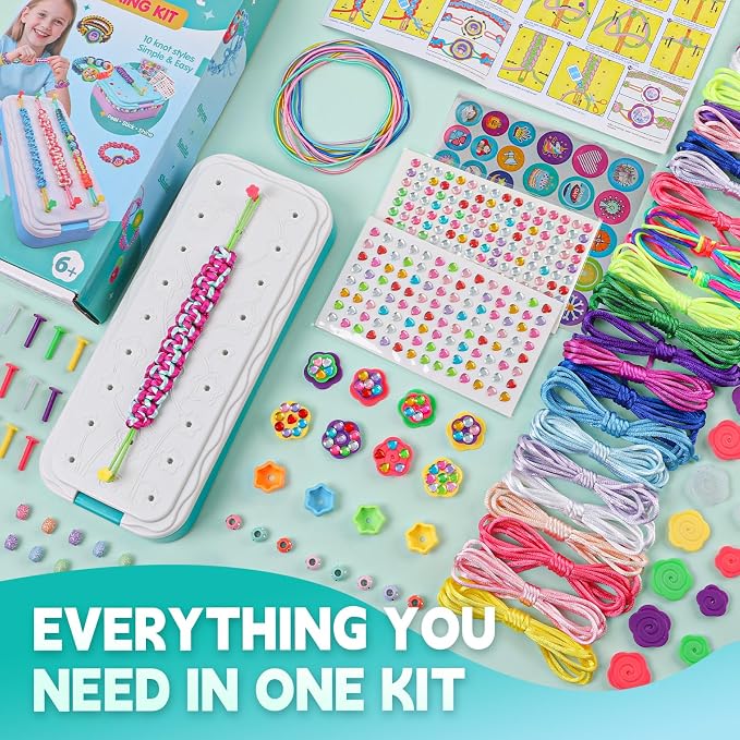 DDAI Bling Bracelet Kit for Girls Age 7-12 – Sparkly Friendship Craft Set - Image 4