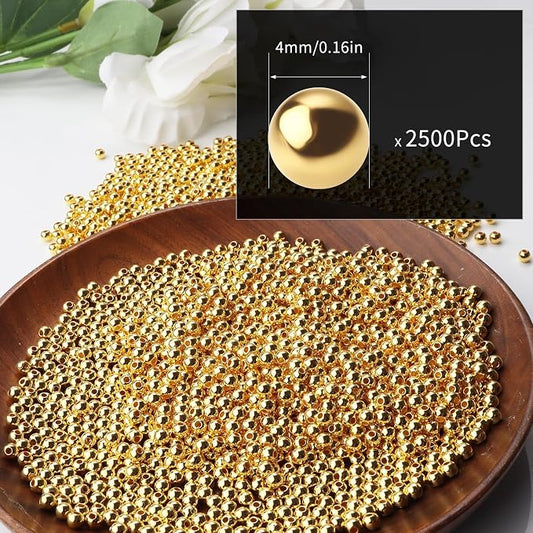 2500pcs Gold 4mm Pearl Beads - Image 2