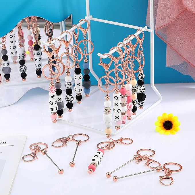 Tondiamo 24 Pcs Beadable Keychain Bars Bulk Beads - Image 2