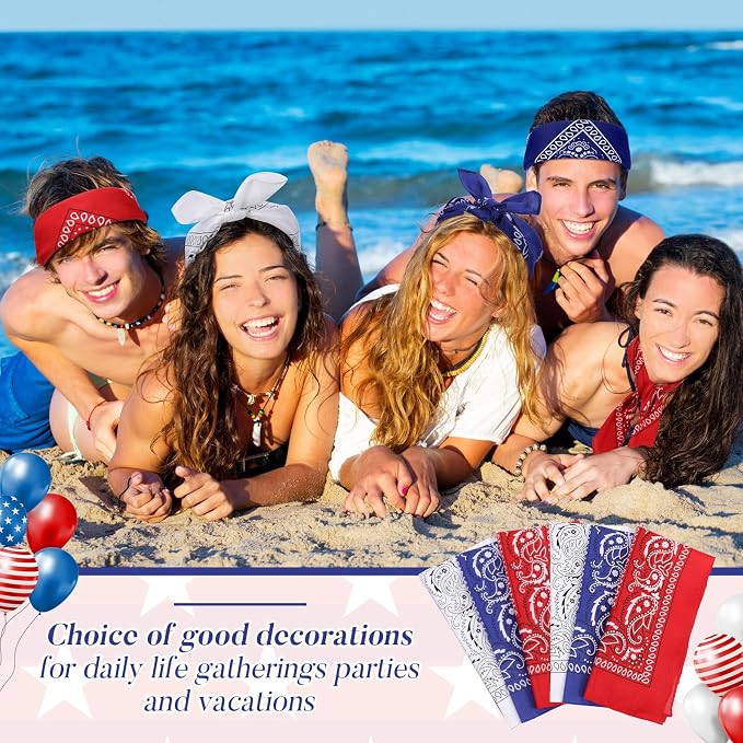 100 Pack Bandanas Unisex Paisley Bandanas Bulk Multi Purpose Cowboy Head Wrap - Image 7