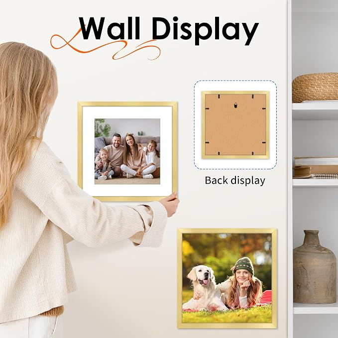 FIXSMITH 12x12 Picture Frame Gold Set of 2, Photo Frame - Image 5