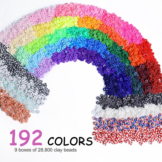 Redtwo 32000 Pcs Clay Beads Bracelet Making Kit, 9 Boxes 192 Colors Friendship - Image 2