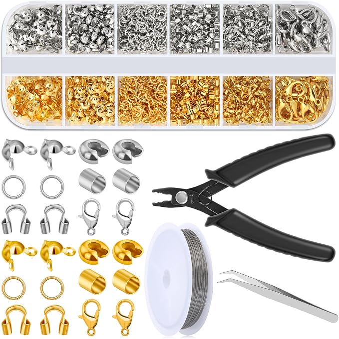 Acejoz 1200 Pcs Crimp Beads Supplies by ProfessionalDIYArtSupplier