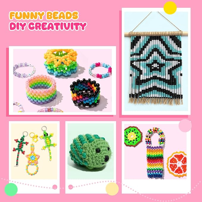 Simetufy 3600Pcs Pony Beads 24 Colors 6x9mm Kandi Beads - Image 8