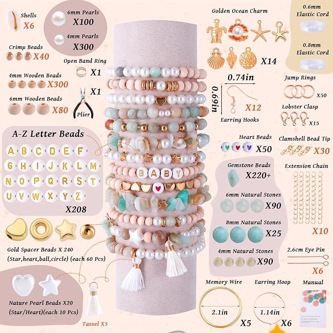 Wurosi 1927 PCS Jewelry Making Supplies Kit, Charm Bracelet Making Kit - Image 2