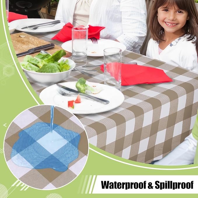 Smiry Square Table Cloth, Waterproof Vinyl Tablecloth - Image 2