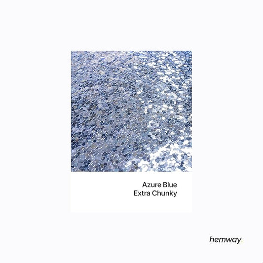 Hemway Polyurethane & Epoxy Resin Glitter 100g / 3.5oz Metallic Crystal Flake Additive for Flooring Jewelry Tumblers Glass Pigment - Extra Chunky (1/24" 0.040" 1mm) - Azure Blue